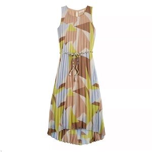 Nine West Abstract Pattern Maxi Dress - Brown, Blue, Cream